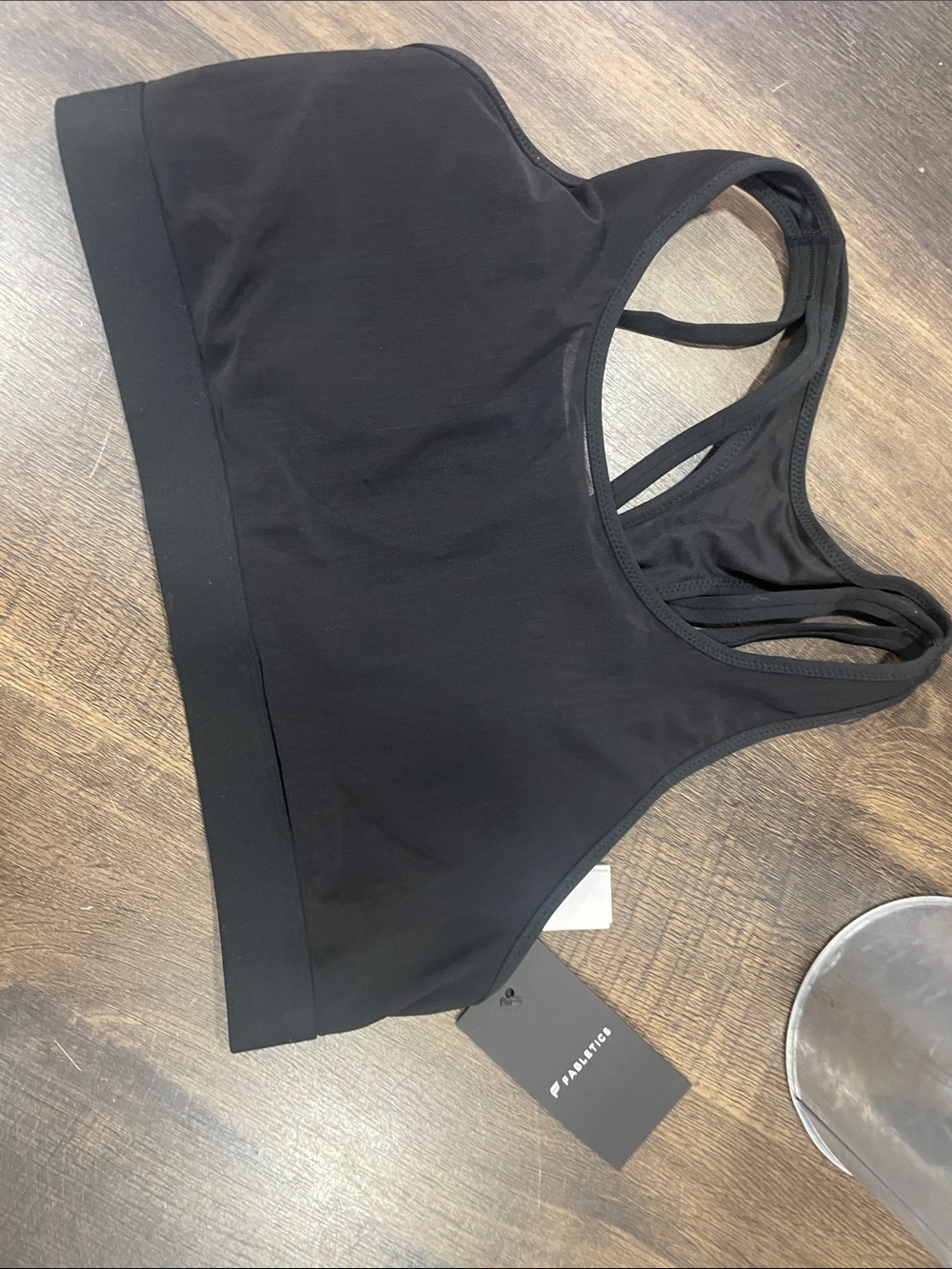 Fabletics  Black Racerback Strappy Sports Bra